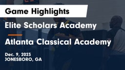 Elite Scholars Academy  vs Atlanta Classical Academy Game Highlights - Dec. 9, 2023