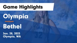 Olympia  vs Bethel  Game Highlights - Jan. 28, 2023