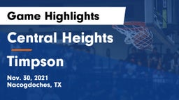 Central Heights  vs Timpson  Game Highlights - Nov. 30, 2021