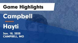 Campbell  vs Hayti  Game Highlights - Jan. 18, 2020