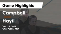 Campbell  vs Hayti  Game Highlights - Jan. 16, 2021
