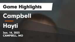 Campbell  vs Hayti  Game Highlights - Jan. 14, 2023