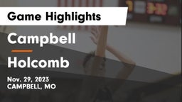 Campbell  vs Holcomb  Game Highlights - Nov. 29, 2023