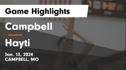 Campbell  vs Hayti  Game Highlights - Jan. 13, 2024