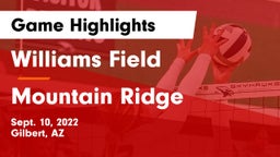 Williams Field  vs Mountain Ridge Game Highlights - Sept. 10, 2022