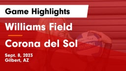 Williams Field  vs Corona del Sol  Game Highlights - Sept. 8, 2023