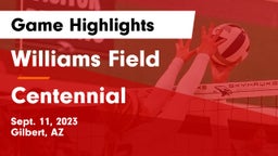 Williams Field  vs Centennial  Game Highlights - Sept. 11, 2023
