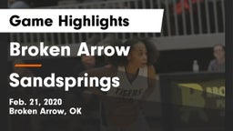 Broken Arrow  vs Sandsprings Game Highlights - Feb. 21, 2020