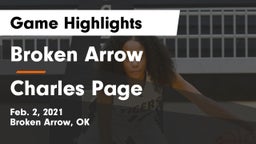 Broken Arrow  vs Charles Page  Game Highlights - Feb. 2, 2021