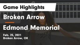Broken Arrow  vs Edmond Memorial Game Highlights - Feb. 25, 2021