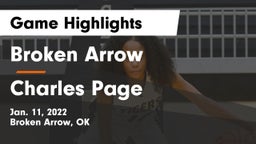 Broken Arrow  vs Charles Page  Game Highlights - Jan. 11, 2022