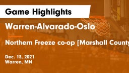 Warren-Alvarado-Oslo  vs Northern Freeze co-op [Marshall County Central/Tri-County]  Game Highlights - Dec. 13, 2021
