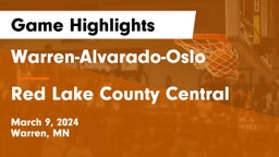 Warren-Alvarado-Oslo  vs Red Lake County Central Game Highlights - March 9, 2024