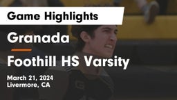Granada  vs Foothill HS Varsity  Game Highlights - March 21, 2024