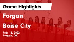 Forgan  vs Boise City  Game Highlights - Feb. 18, 2022