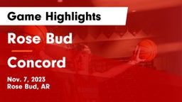 Rose Bud  vs Concord  Game Highlights - Nov. 7, 2023