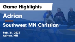 Adrian  vs Southwest MN Christian Game Highlights - Feb. 21, 2023