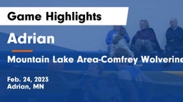 Adrian  vs Mountain Lake Area-Comfrey Wolverines Game Highlights - Feb. 24, 2023