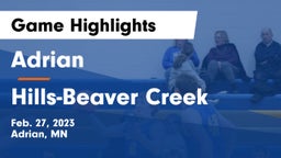 Adrian  vs Hills-Beaver Creek Game Highlights - Feb. 27, 2023