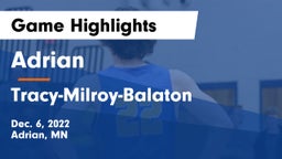 Adrian  vs Tracy-Milroy-Balaton  Game Highlights - Dec. 6, 2022