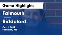 Falmouth  vs Biddeford  Game Highlights - Oct. 1, 2019