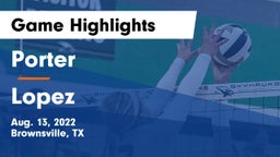 Porter  vs Lopez  Game Highlights - Aug. 13, 2022