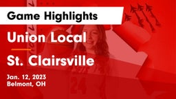 Union Local  vs St. Clairsville  Game Highlights - Jan. 12, 2023