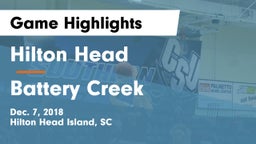 Hilton Head  vs Battery Creek  Game Highlights - Dec. 7, 2018