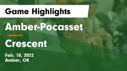 Amber-Pocasset  vs Crescent  Game Highlights - Feb. 18, 2022