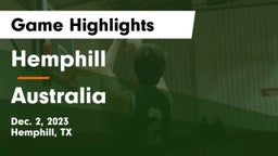 Hemphill  vs Australia  Game Highlights - Dec. 2, 2023
