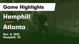 Hemphill  vs Atlanta  Game Highlights - Dec. 8, 2023