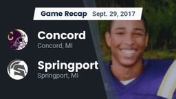 Recap: Concord  vs. Springport  2017