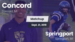 Matchup: Concord  vs. Springport  2018