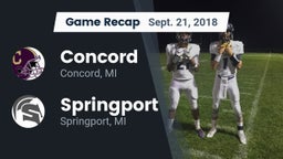 Recap: Concord  vs. Springport  2018