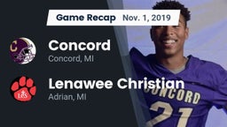 Recap: Concord  vs. Lenawee Christian  2019