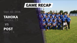 Recap: Tahoka  vs. Post  2016