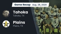 Recap: Tahoka  vs. Plains  2020