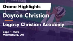 Dayton Christian  vs Legacy Christian Academy Game Highlights - Sept. 1, 2020