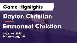 Dayton Christian  vs Emmanuel Christian  Game Highlights - Sept. 10, 2020