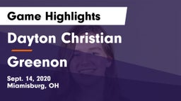 Dayton Christian  vs Greenon  Game Highlights - Sept. 14, 2020