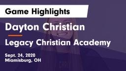 Dayton Christian  vs Legacy Christian Academy Game Highlights - Sept. 24, 2020