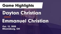 Dayton Christian  vs Emmanuel Christian  Game Highlights - Oct. 13, 2020