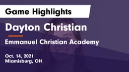 Dayton Christian  vs Emmanuel Christian Academy Game Highlights - Oct. 14, 2021
