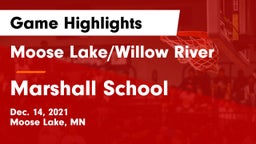 Moose Lake/Willow River  vs Marshall School Game Highlights - Dec. 14, 2021