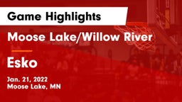 Moose Lake/Willow River  vs Esko  Game Highlights - Jan. 21, 2022