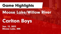 Moose Lake/Willow River  vs Carlton  Boys Game Highlights - Jan. 13, 2023