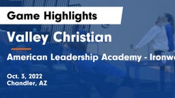 Valley Christian  vs American Leadership Academy - Ironwood Game Highlights - Oct. 3, 2022