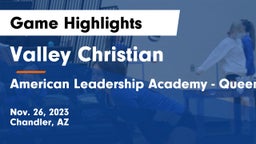 Valley Christian  vs American Leadership Academy - Queen Creek Game Highlights - Nov. 26, 2023