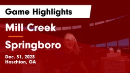 Mill Creek  vs Springboro  Game Highlights - Dec. 31, 2023