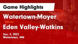 Watertown-Mayer  vs Eden Valley-Watkins  Game Highlights - Jan. 4, 2022
